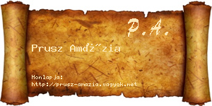 Prusz Amázia névjegykártya